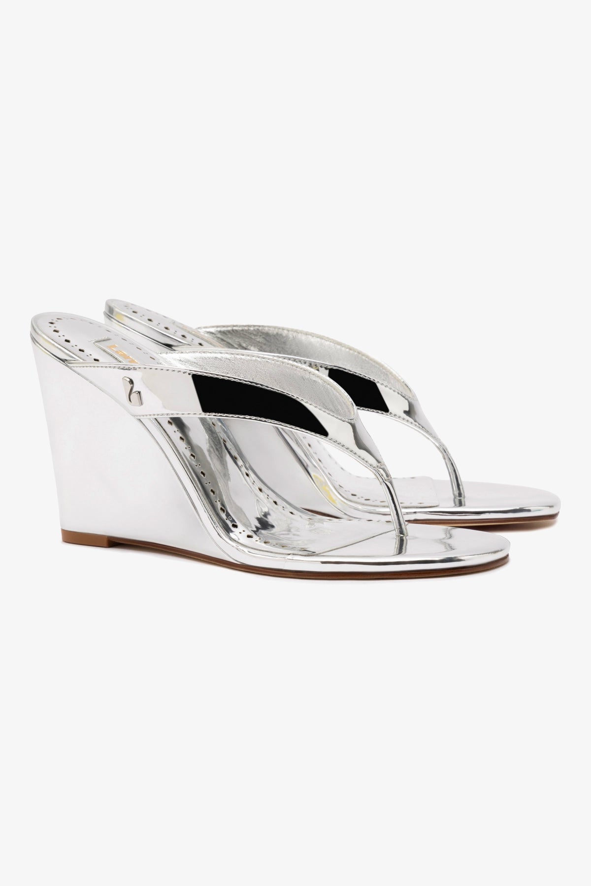 Gaia Wedge Sandal In Silver Specchio - Image 2