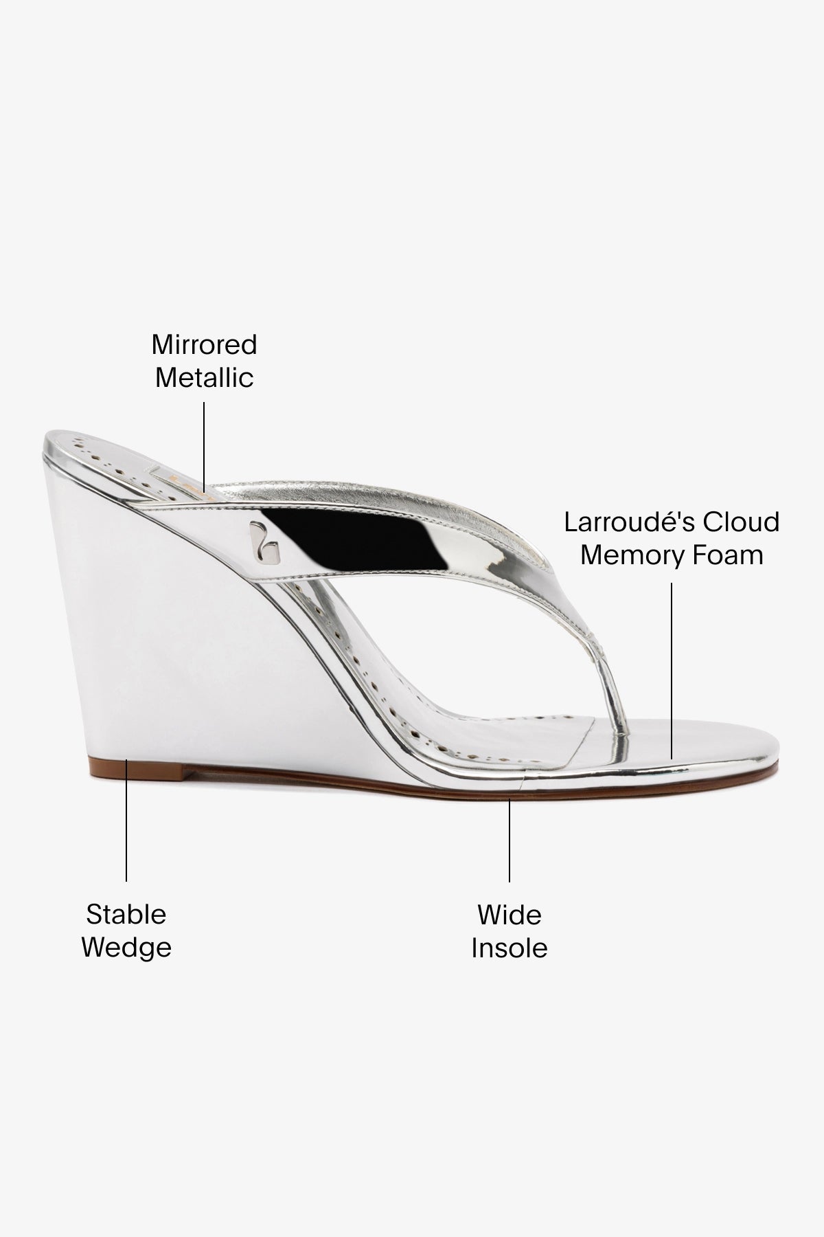 Gaia Wedge Sandal In Silver Specchio - Image 5