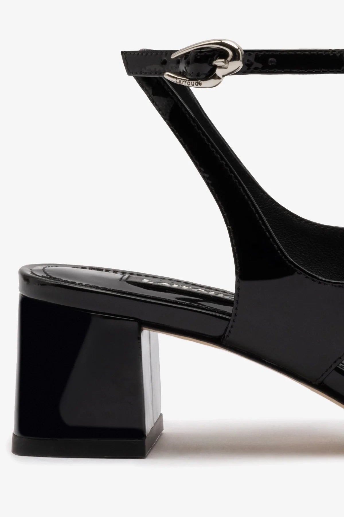 Gaia Block Sandal In Black Leather - Image 4