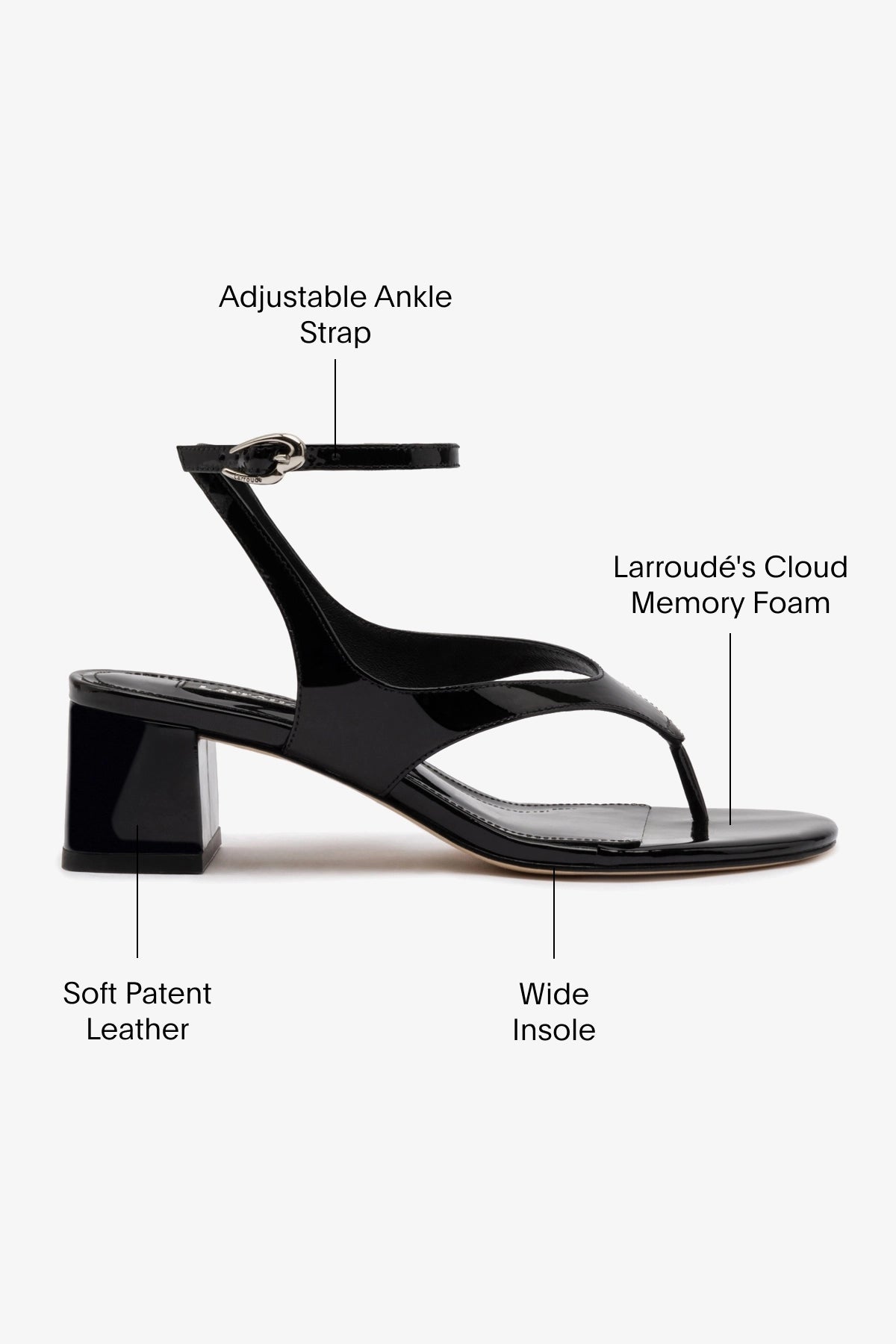 Gaia Block Sandal In Black Leather - Image 5
