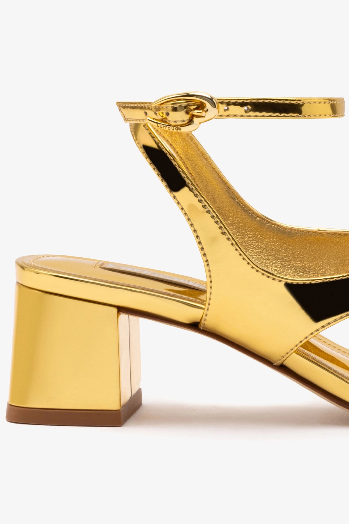 Gaia Block Sandal In Gold Specchio - Image 4