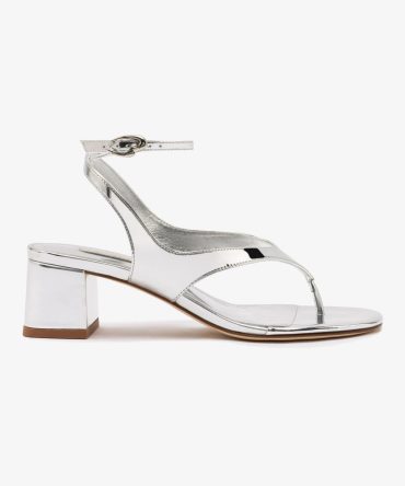 Gaia Block Sandal In Silver Specchio