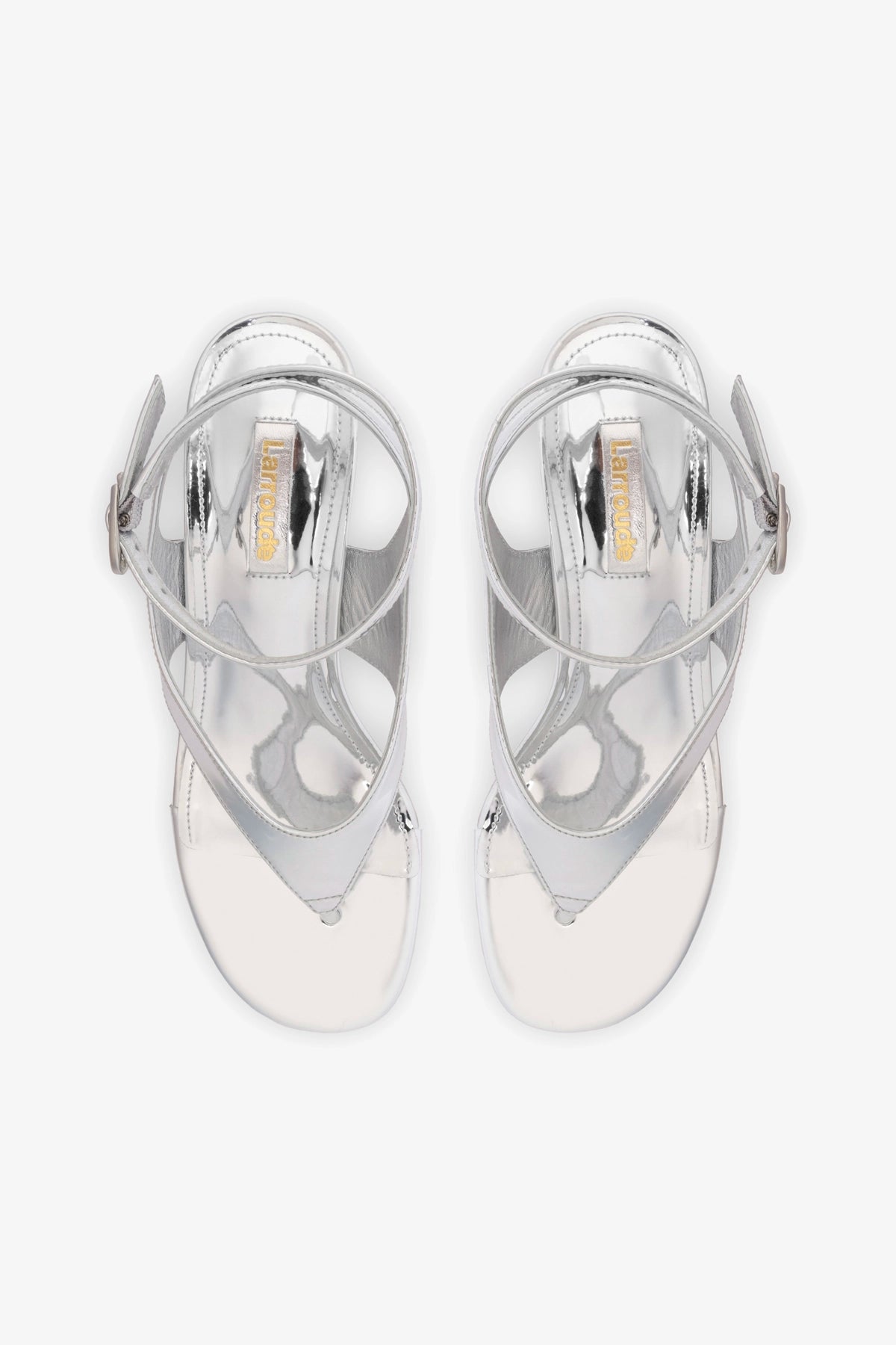 Gaia Block Sandal In Silver Specchio - Image 3