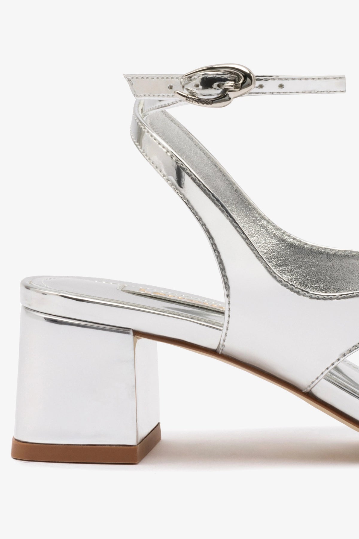 Gaia Block Sandal In Silver Specchio - Image 4