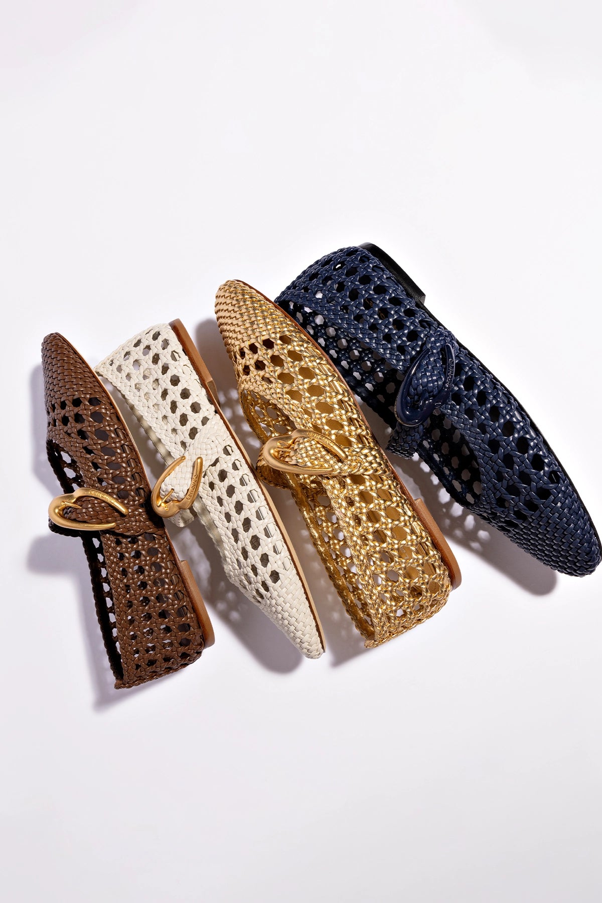 Verona Macrame Ballet Flat In Navy Leather - Image 8